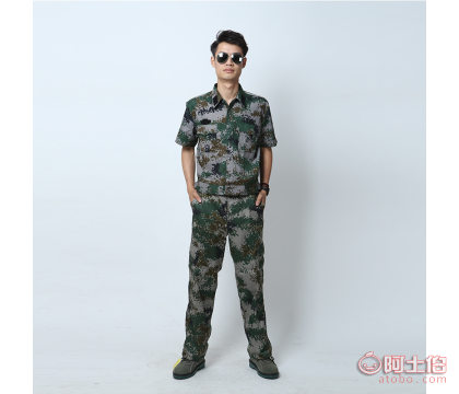 【万千批发07式短袖迷彩服学生军训服特种兵户外拓展作训服军迷套装